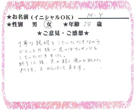 54歳 女性 M.Yさん